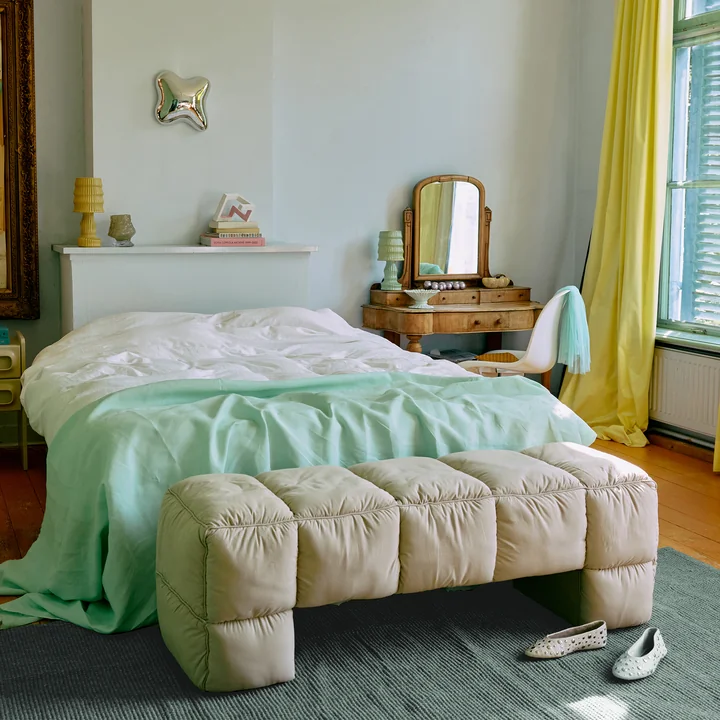 HKliving - Puffy Lobby Bank, 140 cm, pebble