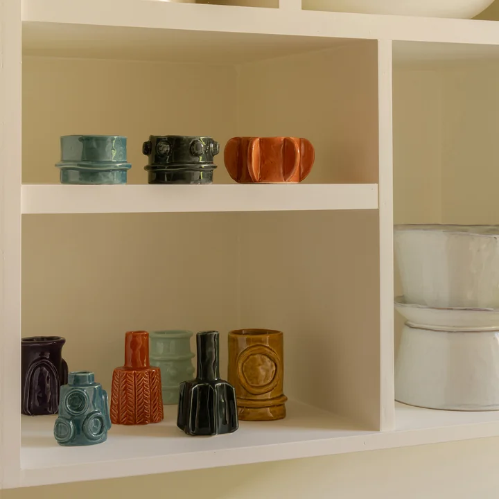 Serax - Molly Teelichthalter, large, mehrfarbig (3er-Set) und Molly Vasen