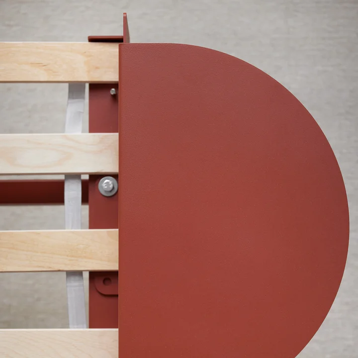 Moebe - Bett mit Nachttisch, terracotta