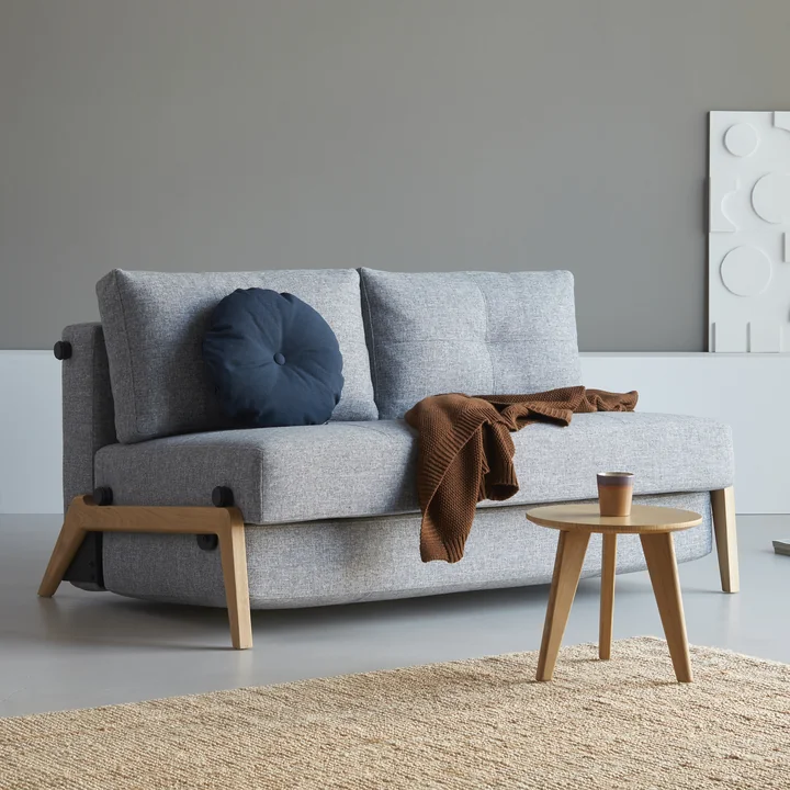 Innovation Living - Cubed 140 Schlafsofa, 148 x 98 cm, Eiche / hellgrau (565 Twist Granite)