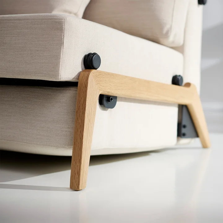 Innovation Living - Cubed 140 Schlafsofa, 148 x 98 cm, Eiche / sand (612 Blida Sand Grey)