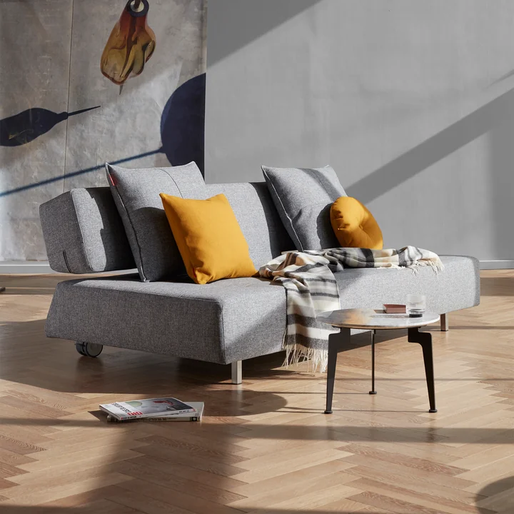 Innovation Living - Long Horn Deluxe Excess Schlafsofa, 210 x 114 cm, grau (565 Twist Granite)