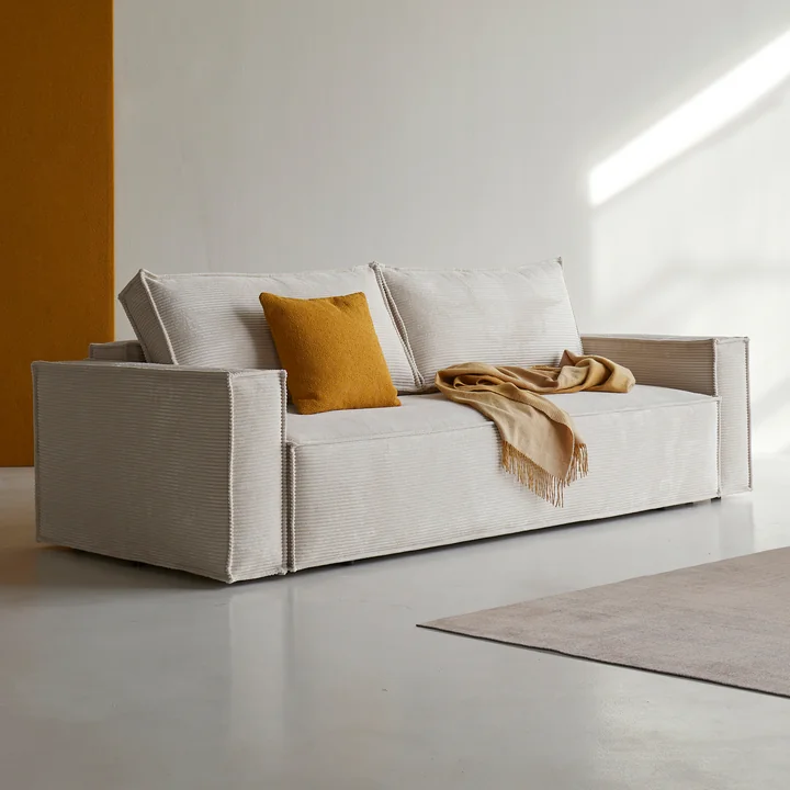 Innovation Living - Newilla Schlafsofa, 246 x 110 cm, elfenbein (595 Corduroy)
