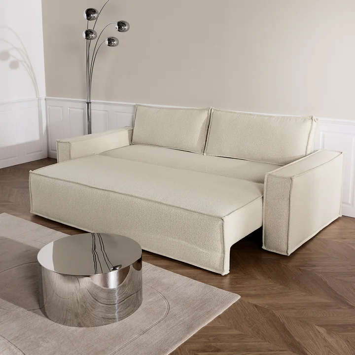 Innovation Living - Newilla Schlafsofa, 246 x 110 cm, elfenbein (595 Corduroy)