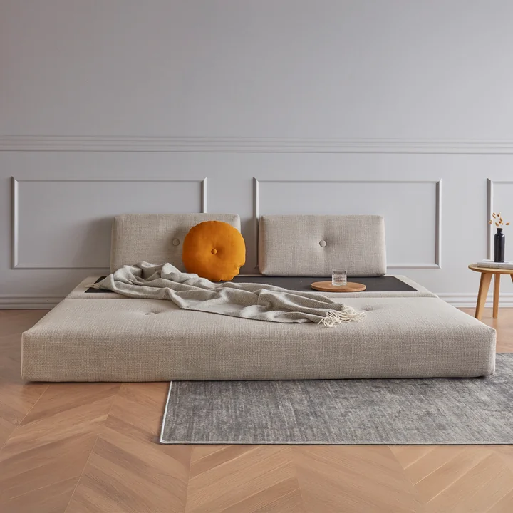 Innovation Living - Sigmund Drip Schlafsofa, 200 x 84 cm, Eiche / natur (579 Kenya Gravel)