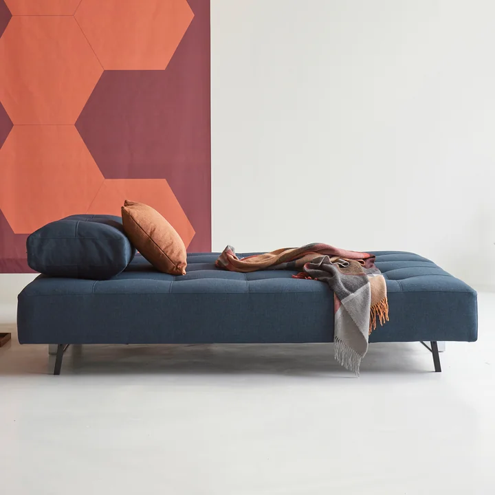 Innovation Living - Supremax D.E.L. Schlafsofa, 200 x 115 cm, chrom / blau (528 Mixed Dance)