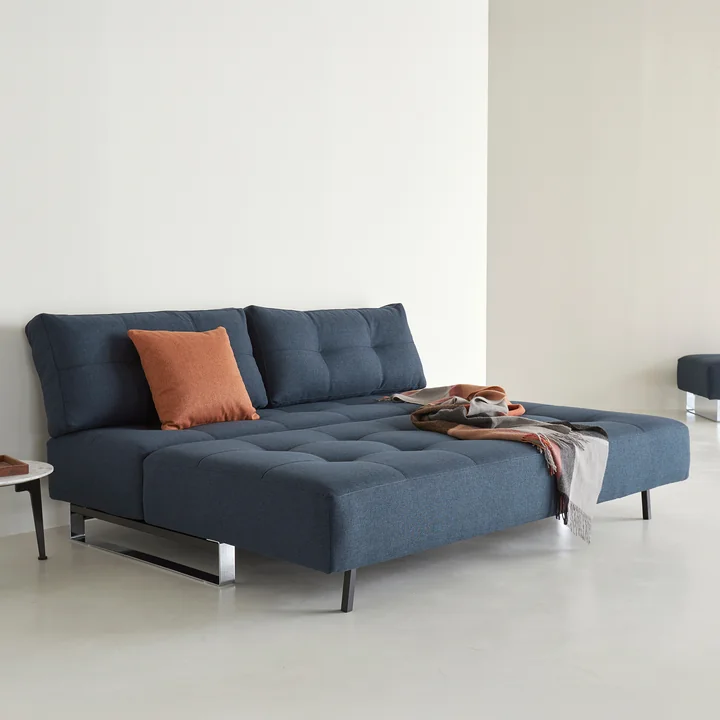 Innovation Living - Supremax D.E.L. Schlafsofa, 200 x 115 cm, chrom / blau (528 Mixed Dance)