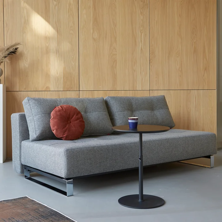 Innovation Living - Supremax D.E.L. Schlafsofa, 200 x 115 cm, chrom / grau (563 Twist)