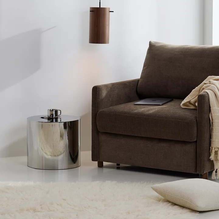 Innovation Living - Tin Drum Beistelltisch, Ø 40 x 35 cm, chrom