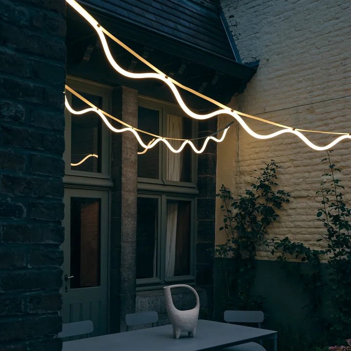 Petite Friture - Spline LED Pendelleuchte, 450 cm, beige / blau