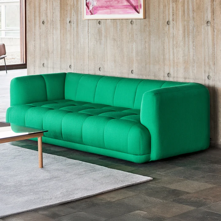 HAY - Quilton 3-Sitzer Sofa, grün (Vidar 932)