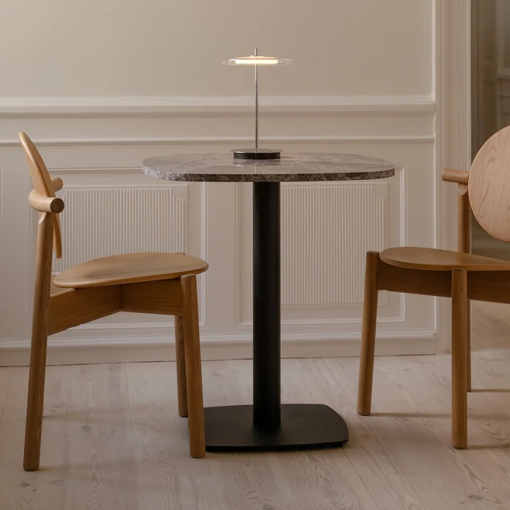 Umage - Gather Tisch, 68 x 68 cm, schwarz / braun (Emperador Marmor)