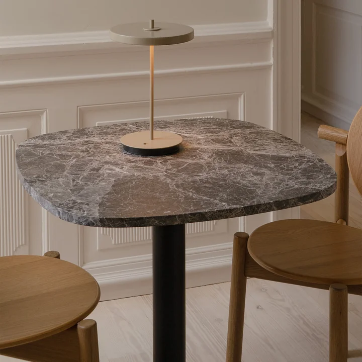 Umage - Gather Tisch, 68 x 68 cm, schwarz / braun (Emperador Marmor)