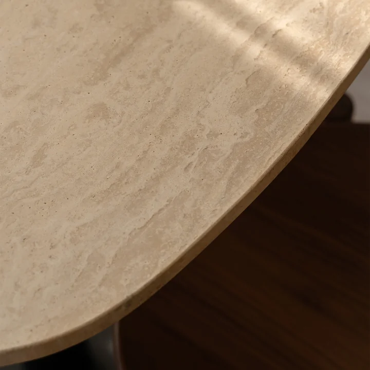 Umage - Gather Tisch, 68 x 68 cm, schwarz / natur (Travertin)