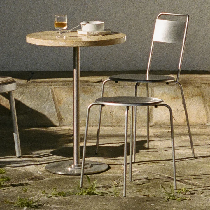 Frama - Petit Rond Hocker, Edelstahl gebürstet