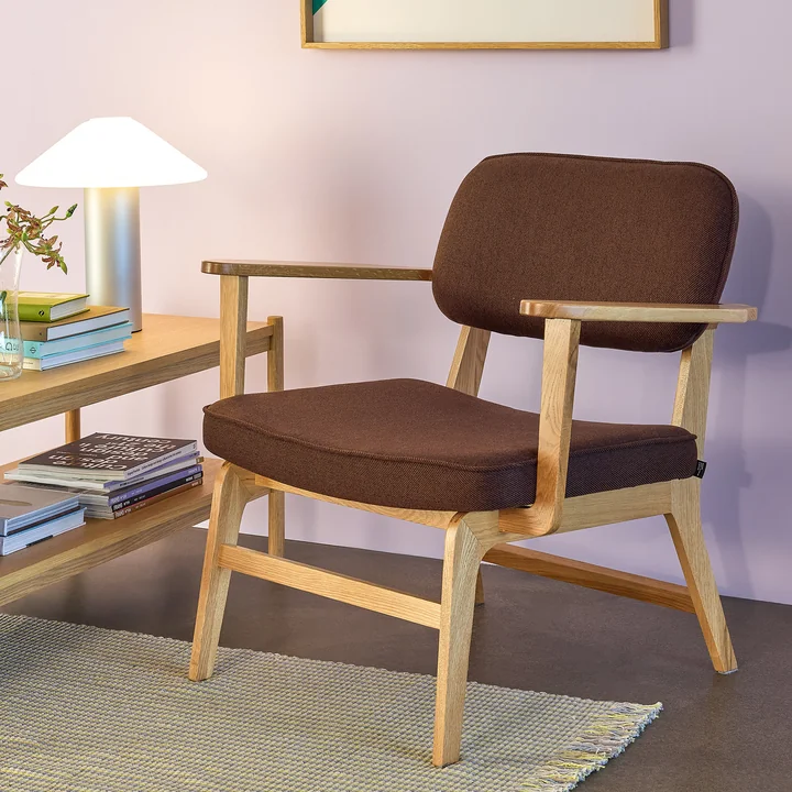 Hübsch Interior - Haze Loungestuhl, Eiche natur / dunkelbraun