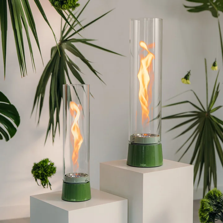 höfats - Spin air Tischfeuer 900 und 1200, Emaille grün