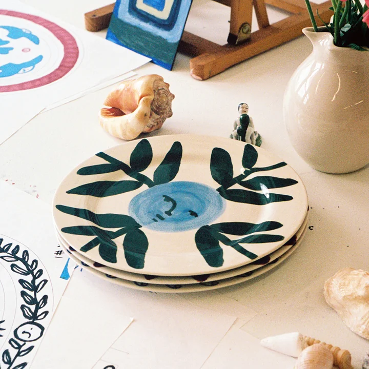 HAY - La Pittura Teller Ø 28,5 cm, moon face vine