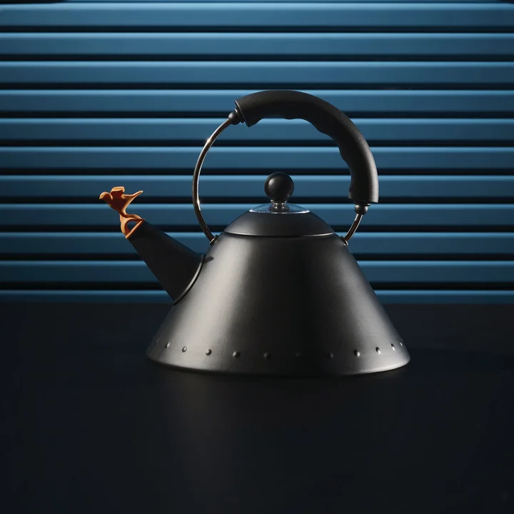 Alessi - Wasserkessel 9093 "Bird Kettle", schwarz / schwarz