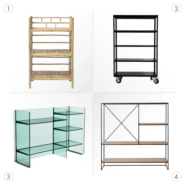 Materialien von Regalen