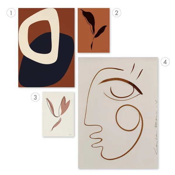 Poster in Beige- und Brauntönen kombinieren