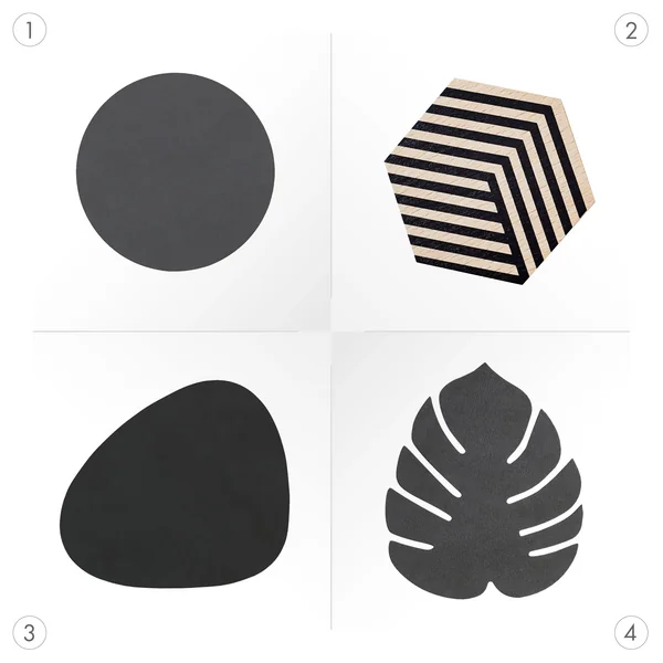 Verschiedene Formen von Glasuntersetzern