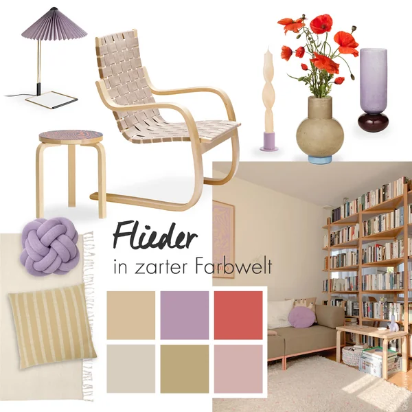 Moodboard Farbtrend Flieder