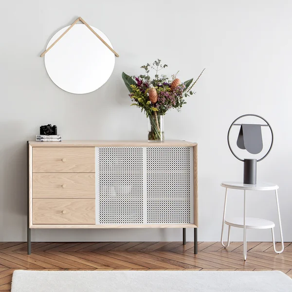 Gabin Sideboard mit Schubladen von Hartô in Eiche / Lichtgrau (RAL 7035)