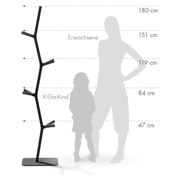 Grafik Garderobenständer mehrere Höhen