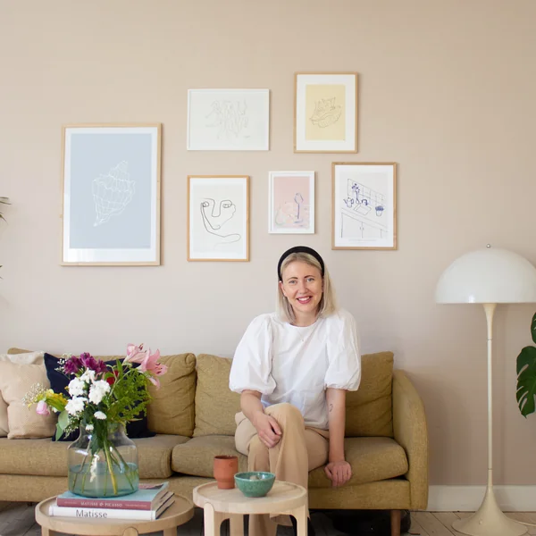 artvoll - One Line Face Poster, Wohnzimmer