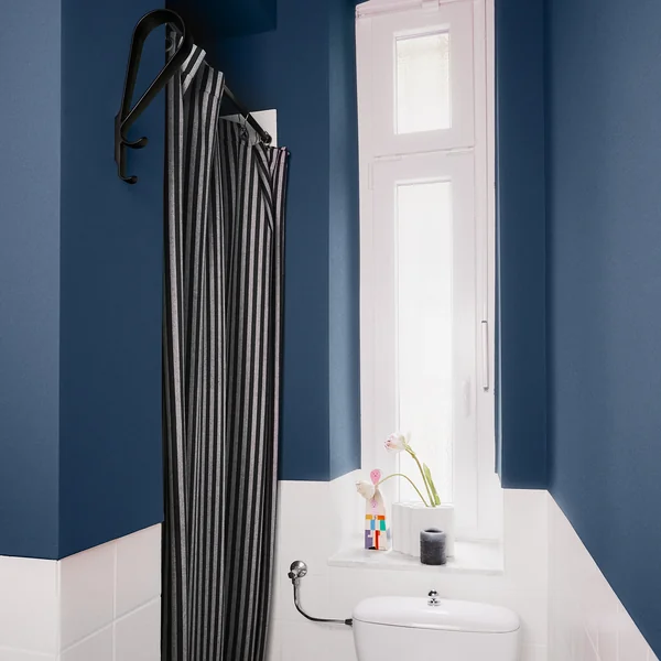 Ferm Living - Chambray Duschvorhang, schwarz-weiß