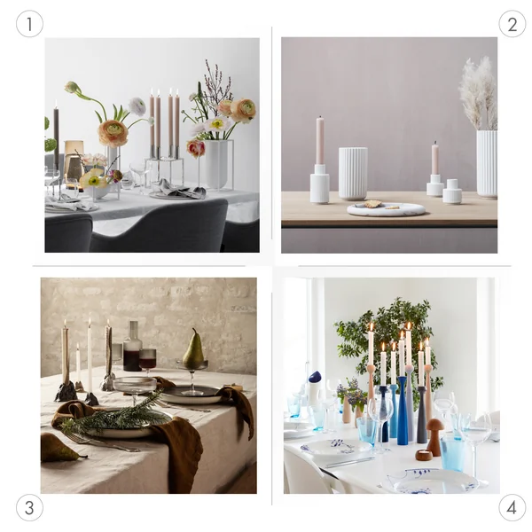 Tischdekoration mit Kerzenständern