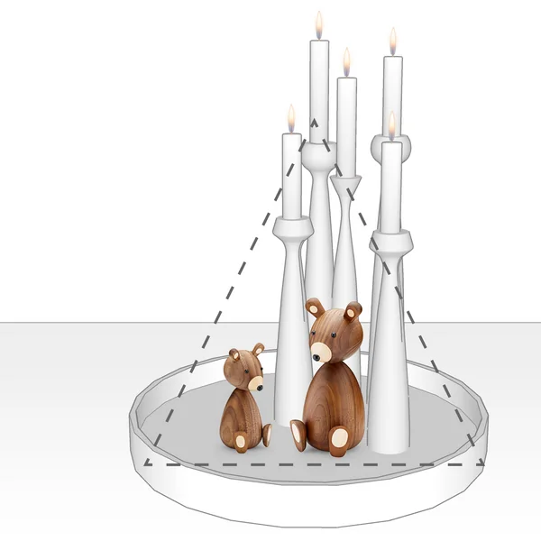 Tablett dekorieren mit Kerzen