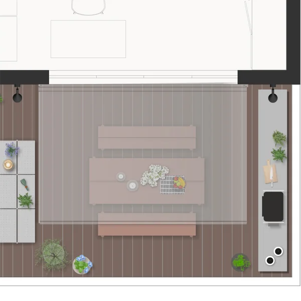 Essbereich auf Dachterrasse einrichten