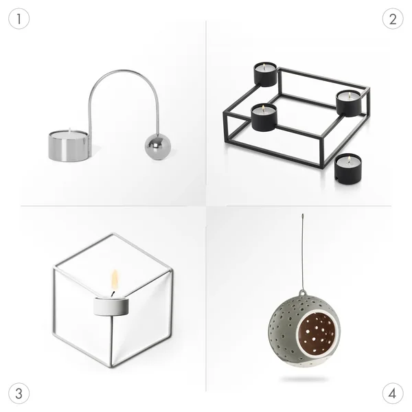 Grafik für verschiedene Teelichthalter-Designs