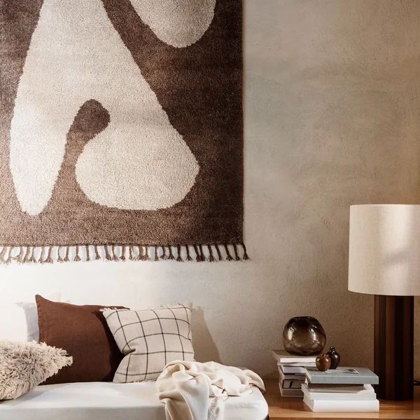 Abstract Teppich, braun / off-white von Ferm Living