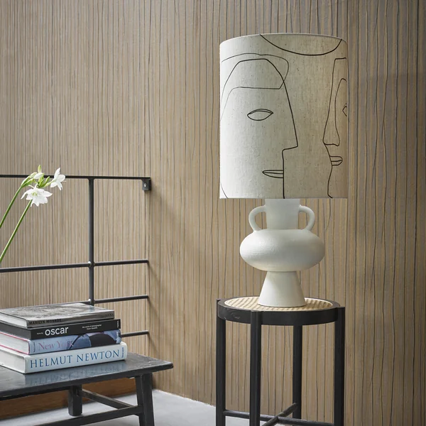 Tischleuchtenfuß aus Steinzeug mit Griffen und Schirm von HKliving