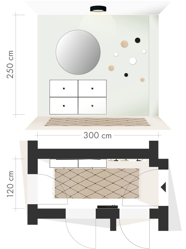 Schmalen Flur gestalten