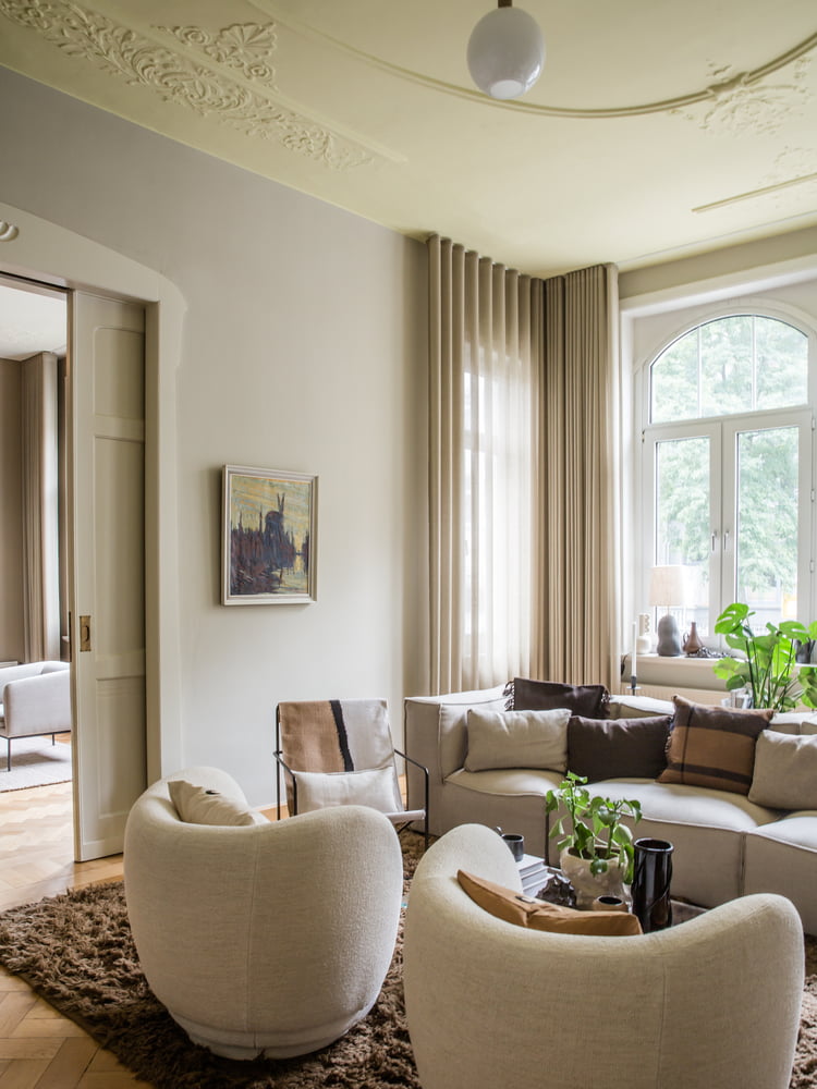 ferm Living - Rico Lounge Chairs, Bouclé/off-white